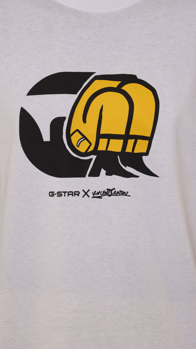 G-Star T-Shirt Jeans Cartoon White
